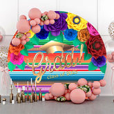 Colored Stripe Grad Round Backdrop For Party Decoration